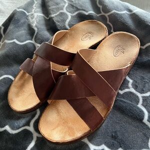 Chaco- Womens Brown Leather Slide Sz9